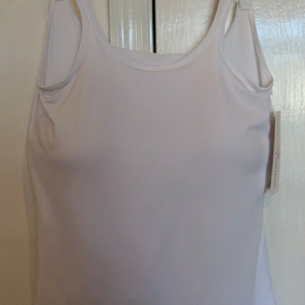 Mastectomy Camisole with Integrated Prosthetics, Large w D Cup, New, White, NWT